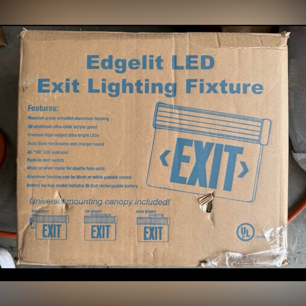 Edgelit LED Exit Lighting Fixture LED NIB 4 in total- exit sign business needs